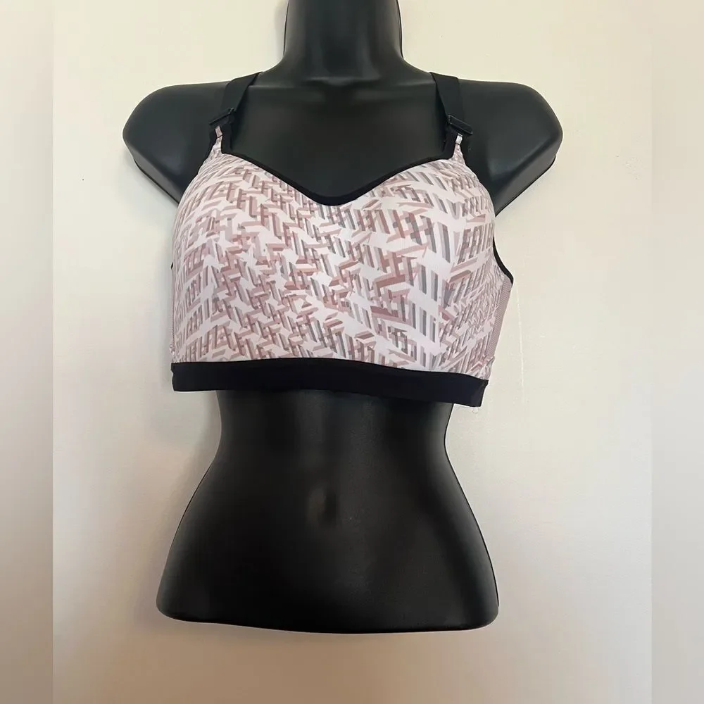 Victoria's Secret Pink and White Patterned Sports Bra